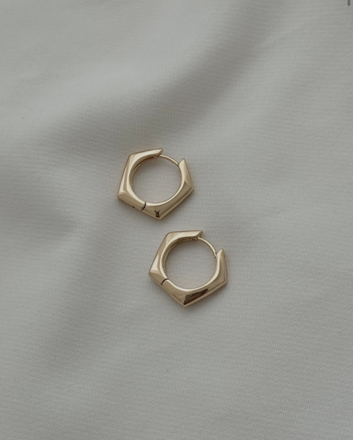 گوشواره چندضلعی مشابه طلا ضدحساسیت و رنگ ثابت ژوپینگ