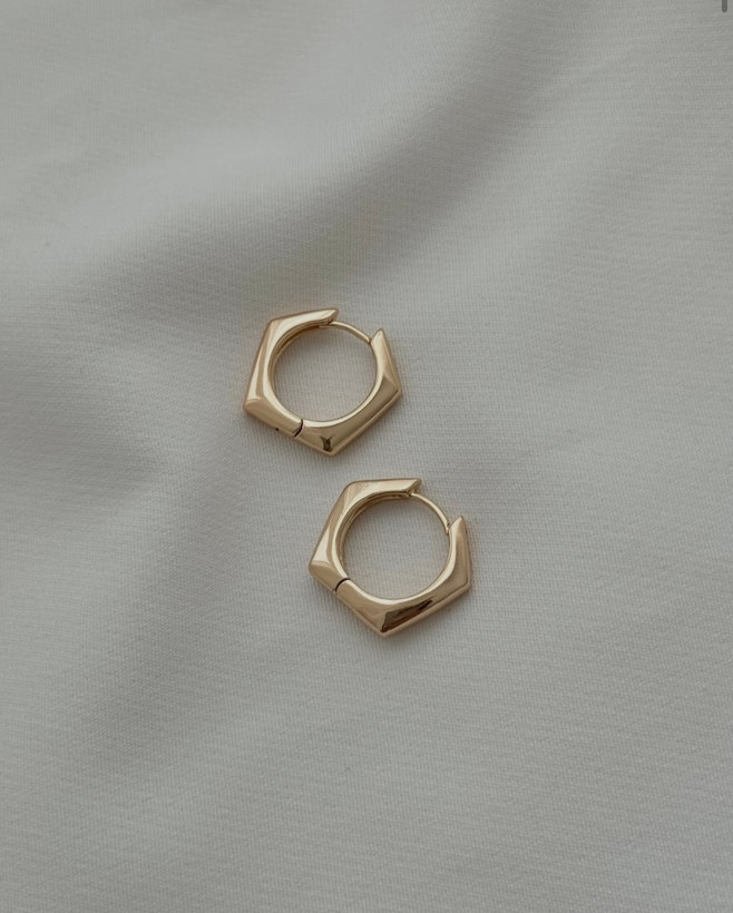 گوشواره چندضلعی مشابه طلا ضدحساسیت و رنگ ثابت ژوپینگ